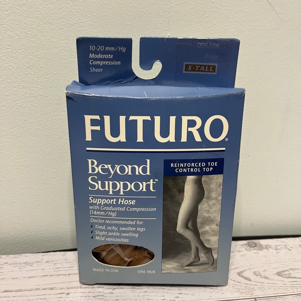 Futuro Beyond Support Hose Moderate Compression Beige Extra Tall 006386